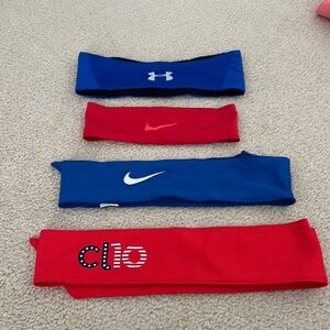 Nike and Under Armour headbands